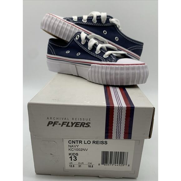 Archival Reissue PF Flyers Navy 13 Kids Contr Lo Reiss Sneakers NIB - Picture 2 of 7
